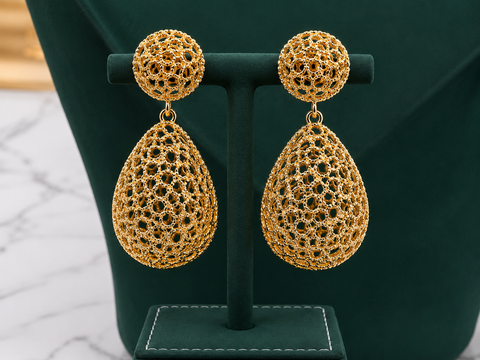 Laceya Filigree Teardrop Statement Earrings