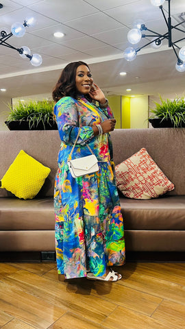 The Talia Watercolor Tiered Maxi Dress