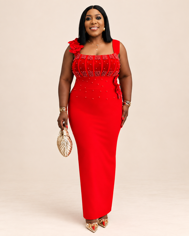 Arlisse Embellished Floral Maxi Dress