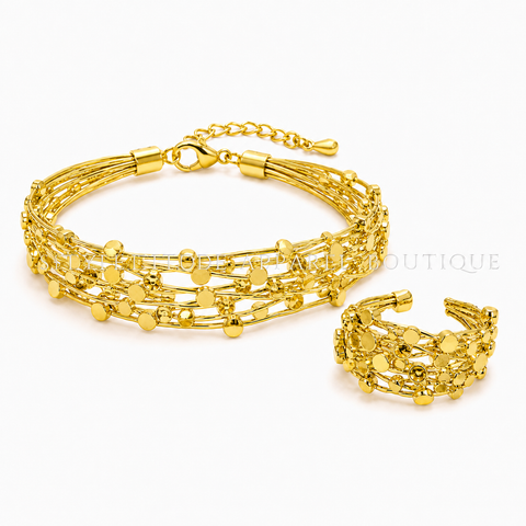 Gilded Confetti Bracelet & Ring Set