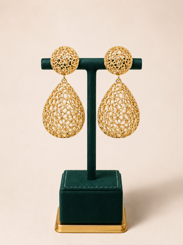 Laceya Filigree Teardrop Statement Earrings