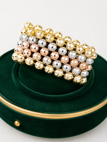 LUXÉRIA Diamond-Cut Ball Stretchy Bracelet Stack