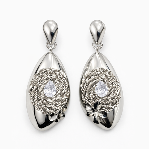 Afton Silver Bold Drop Earrings