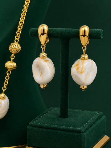 The IVORIA Marble Luxe Jewelry Set - Gold