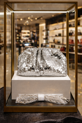 Luminara Silver Sequin Clutch Bag