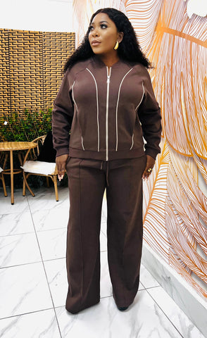 REYNA BOMBER JACKET /PANT SET (Brown)