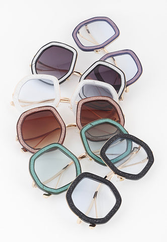 ARIANA GEOMETRIC GLITTER SUNGLASSES