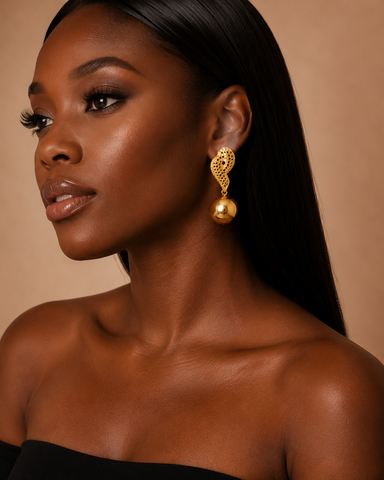 ZURI Matte Orb Statement Earrings