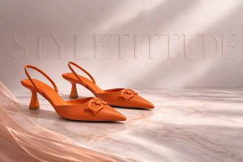 YARIS SLING BACK POINTY TOE LOW HEEL (Orange)