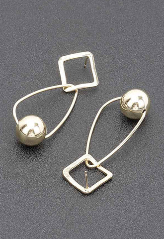 PRISCILLA BALL DROP PIN EARRINGS (Silver)