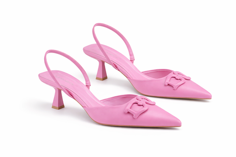 YARIS SLING BACK POINTY TOE LOW HEEL (Pink)