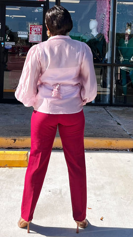 ELOWÈN FLORAL DESIGN SATIN BLOUSE