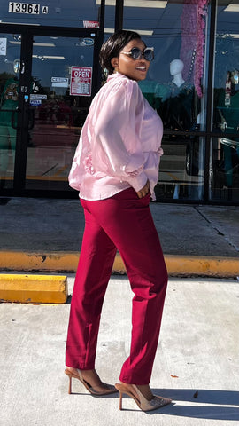 ELOWÈN FLORAL DESIGN SATIN BLOUSE