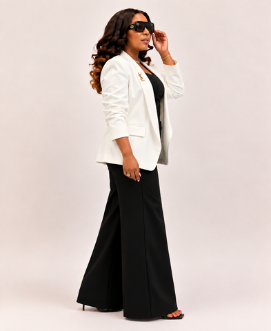 Ivana Oversized Ruched Sleeve Blazer