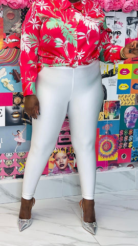 SOLID CONTROL HIGH WAIST LEGGINGS ( White)