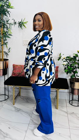 WAVEMOTION POLKA PRINT STATEMENT BLAZER