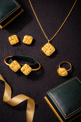 Eliora Square 18k Gold Plated 5 Piece Jewelry Set