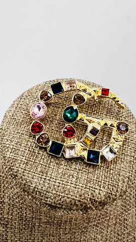 MARVIN MULTICOLOR STONES BROOCH PIN