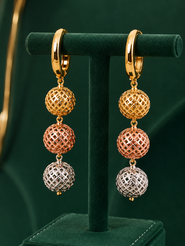 The TRINITY Luxe Tassel Jewelry Set - 3 tone