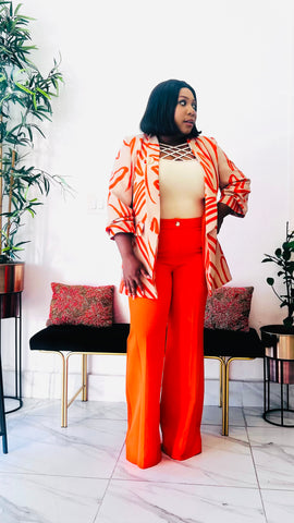 VIVID STROKES ABSTRACT BLAZER (Orange)