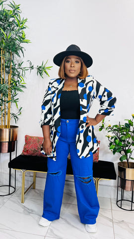 WAVEMOTION POLKA PRINT STATEMENT BLAZER