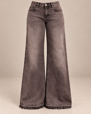 Bravelle Washed Wide-Leg Jean