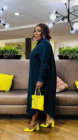 Mercer Linen Midi Shirt Dress ( NavyBlue)