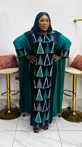 The Zaria Luxe Geometric Kaftan Maxi Dress