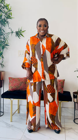 GEO SUNRISE OVERSIZED SHIRT / PANT SET