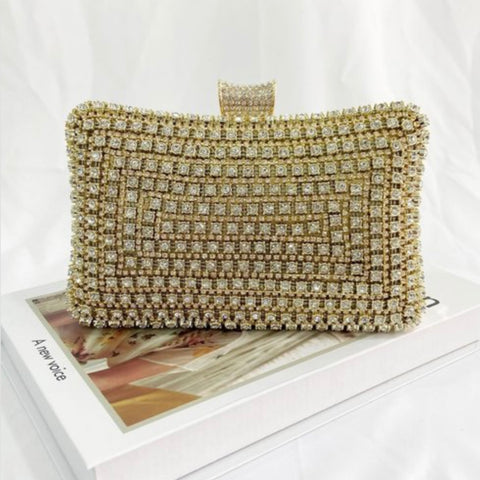 BEVERLY STONED CLUTCH PURSE ( Gold)