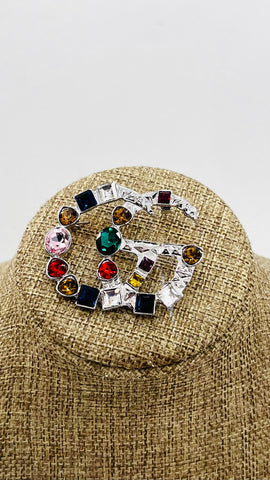 MARVIN MULTICOLOR STONES BROOCH PIN