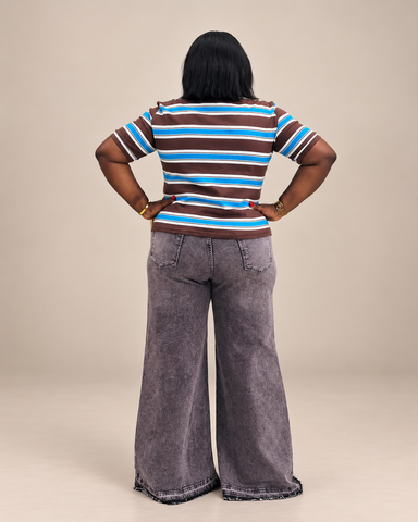 Marlowe Stripe Knit Polo Top