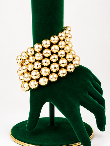 LUXÉRIA Diamond-Cut Ball Stretchy Bracelet Stack