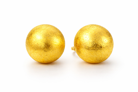 Tovia Brushed Matte Round Studd Earrings