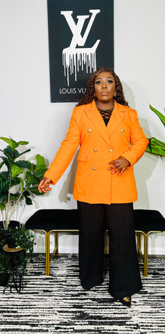 NAOMI DOUBLE BREASTED OVERSIZED BLAZER (Orange)