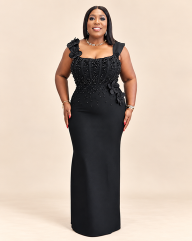 Varelle Pearl & Rhinestone Corset Bandage Dress