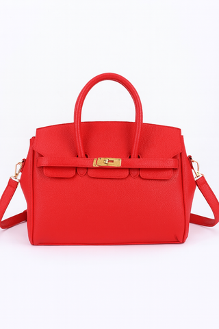 AMILA LUXE TOP HANDLE SATCHEL BAG (Red)