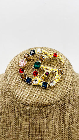 MARVIN MULTICOLOR STONES BROOCH PIN