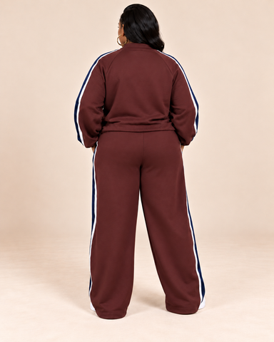 Bridget Contrast Trim Wide-Leg Tracksuit Set
