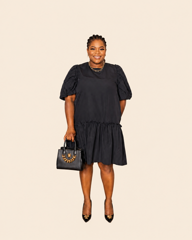 DOLLED UP PUFF SLEEVE DRESS
