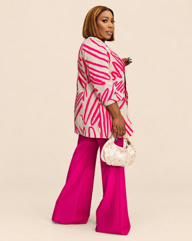 Vivid Strokes Abstract Oversized Blazer