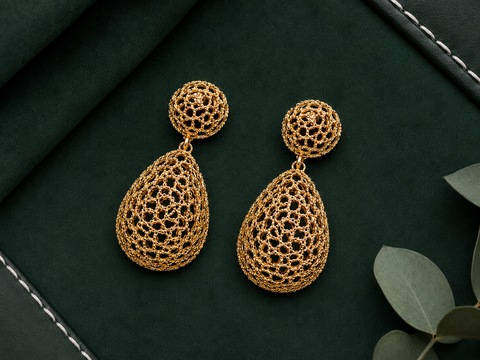 Laceya Filigree Teardrop Statement Earrings