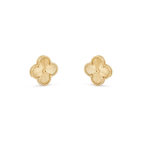 Clover Leaf Earrings 925 Silver, 18K Gold Plated