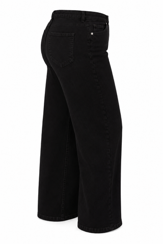 MIDNIGHT BLACK WIDE LEG JEANS