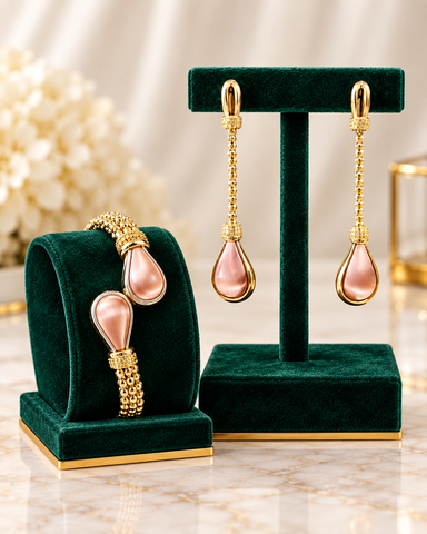 Averelle Teardrop Statement 18k Gold / Rose Gold Plated Set