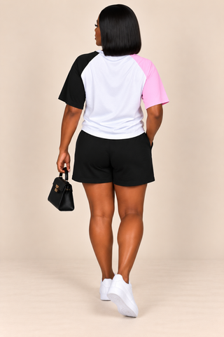 Sideline Muse Colorblock Shorts Set