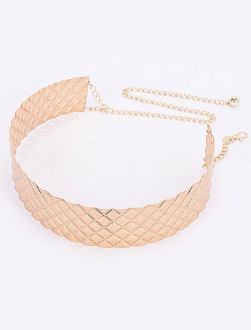 DERRY PRINT BOLD METAL CUFF BELT(Gold) Instock