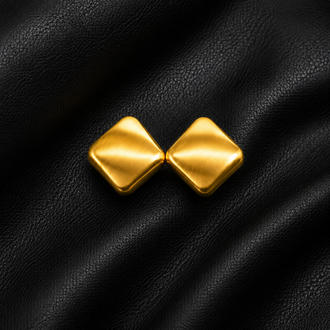 Vellora Sculpted Matte Gold Chunky Stud Earrings - Gold