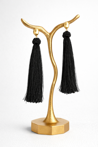 Noir Reverie Tassel Drop Earrings