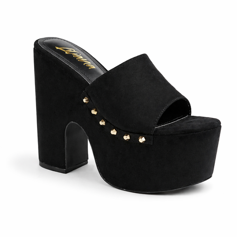 MODENA PLATFORM STUDD MULE (Black)